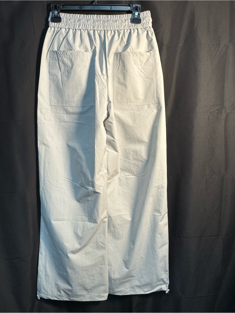 Light Cream Utility Cargo Pants with Front Pockets - Picture 6 of 7
